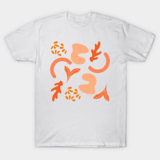 Orange Autumn Assortment Pattern T-Shirt